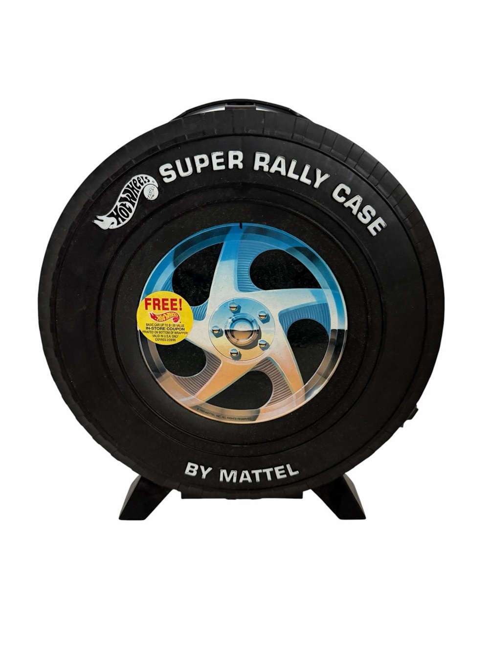 Vintage Hot Wheels Super Rally Case Tire Carry Case Black 1:64 Mattel Display
